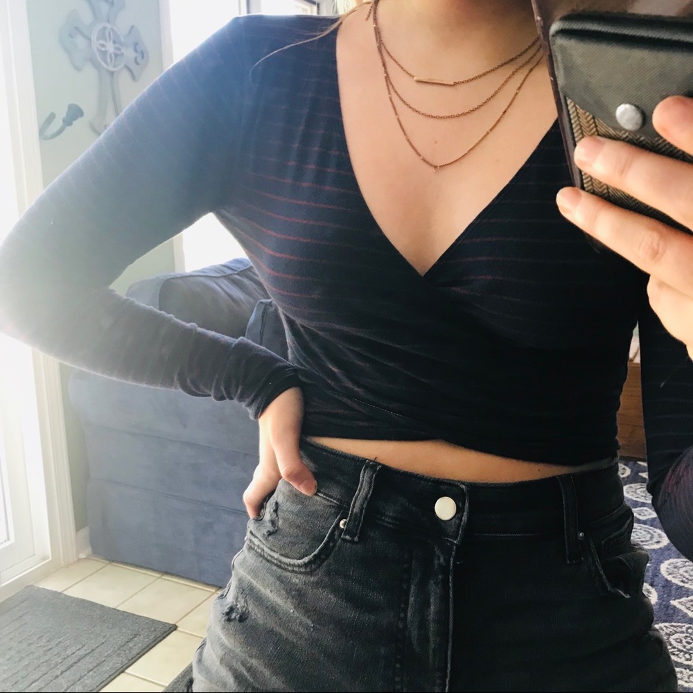 Striped Crop Top NWOT